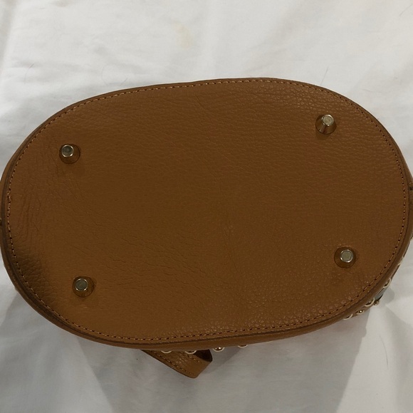 Anna Paola Leather bucket bag Green and light brown - Picture 6 of 16